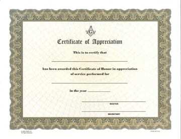 Certificate of Appreciation image 0